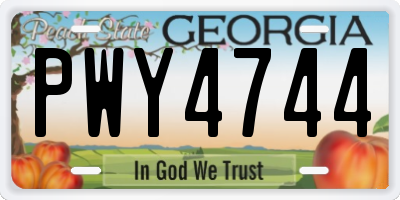 GA license plate PWY4744