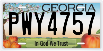 GA license plate PWY4757