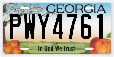 GA license plate PWY4761