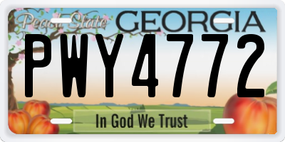 GA license plate PWY4772