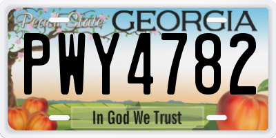 GA license plate PWY4782