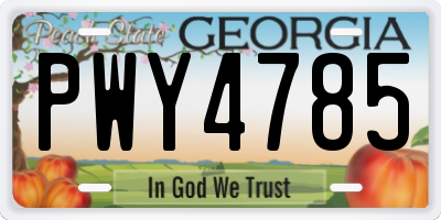 GA license plate PWY4785