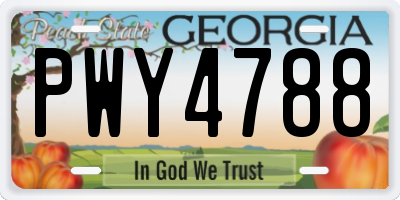 GA license plate PWY4788