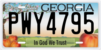 GA license plate PWY4795