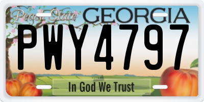 GA license plate PWY4797