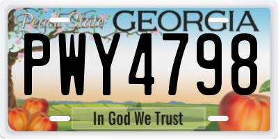 GA license plate PWY4798