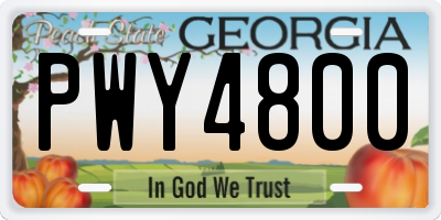 GA license plate PWY4800
