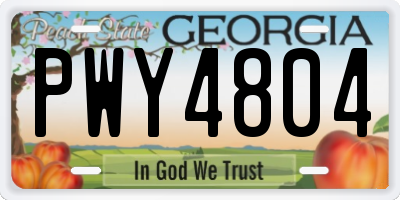 GA license plate PWY4804