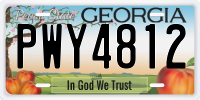 GA license plate PWY4812