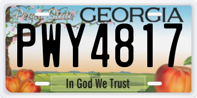 GA license plate PWY4817