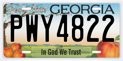 GA license plate PWY4822