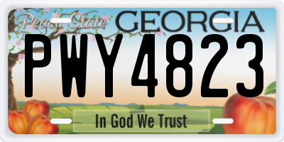 GA license plate PWY4823