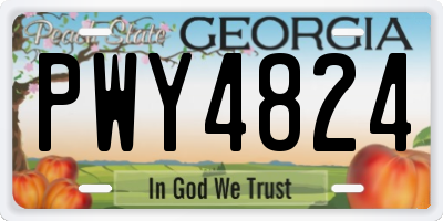 GA license plate PWY4824