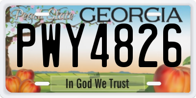 GA license plate PWY4826