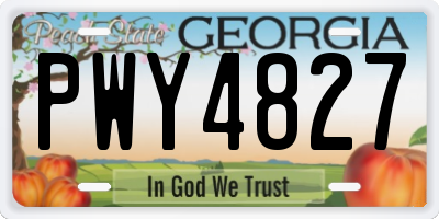 GA license plate PWY4827