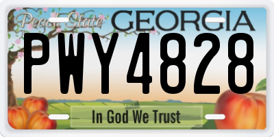 GA license plate PWY4828