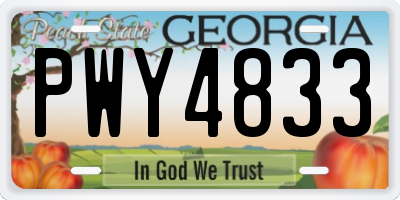 GA license plate PWY4833