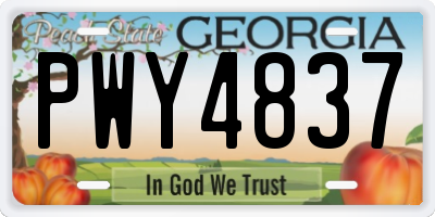 GA license plate PWY4837