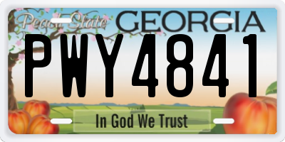 GA license plate PWY4841