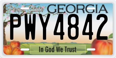 GA license plate PWY4842