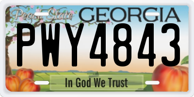 GA license plate PWY4843