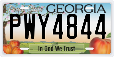 GA license plate PWY4844