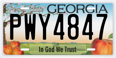 GA license plate PWY4847