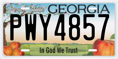 GA license plate PWY4857