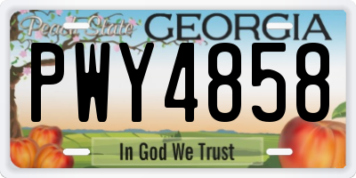 GA license plate PWY4858
