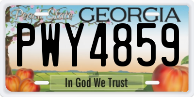 GA license plate PWY4859
