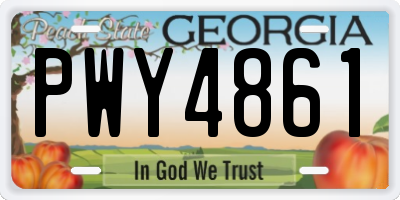 GA license plate PWY4861