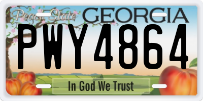 GA license plate PWY4864