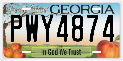 GA license plate PWY4874