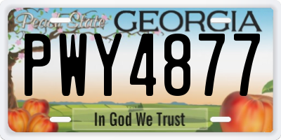 GA license plate PWY4877