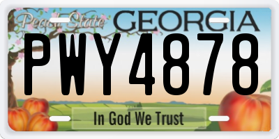 GA license plate PWY4878