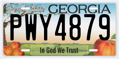GA license plate PWY4879