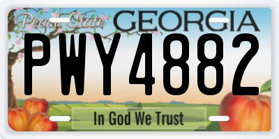 GA license plate PWY4882