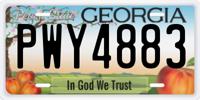 GA license plate PWY4883