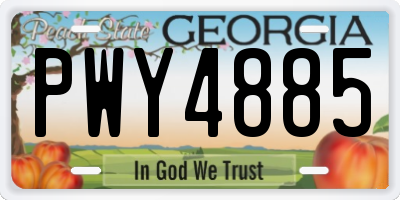 GA license plate PWY4885