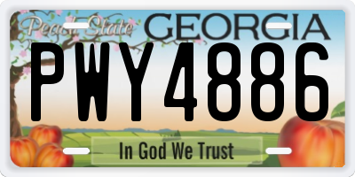 GA license plate PWY4886