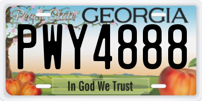 GA license plate PWY4888