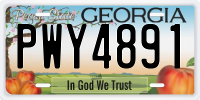 GA license plate PWY4891