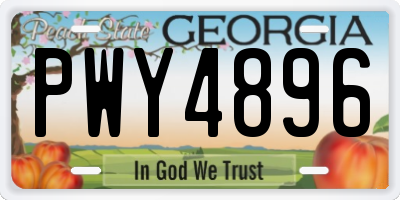 GA license plate PWY4896