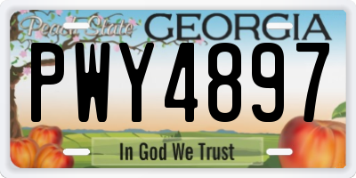 GA license plate PWY4897