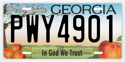 GA license plate PWY4901