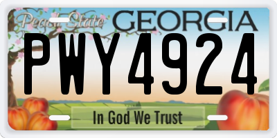 GA license plate PWY4924