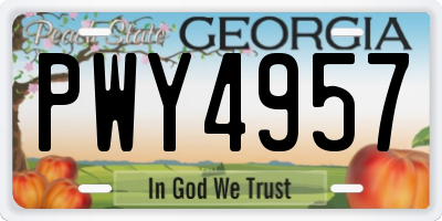 GA license plate PWY4957