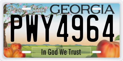 GA license plate PWY4964