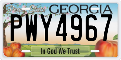 GA license plate PWY4967