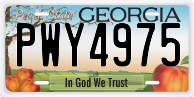 GA license plate PWY4975